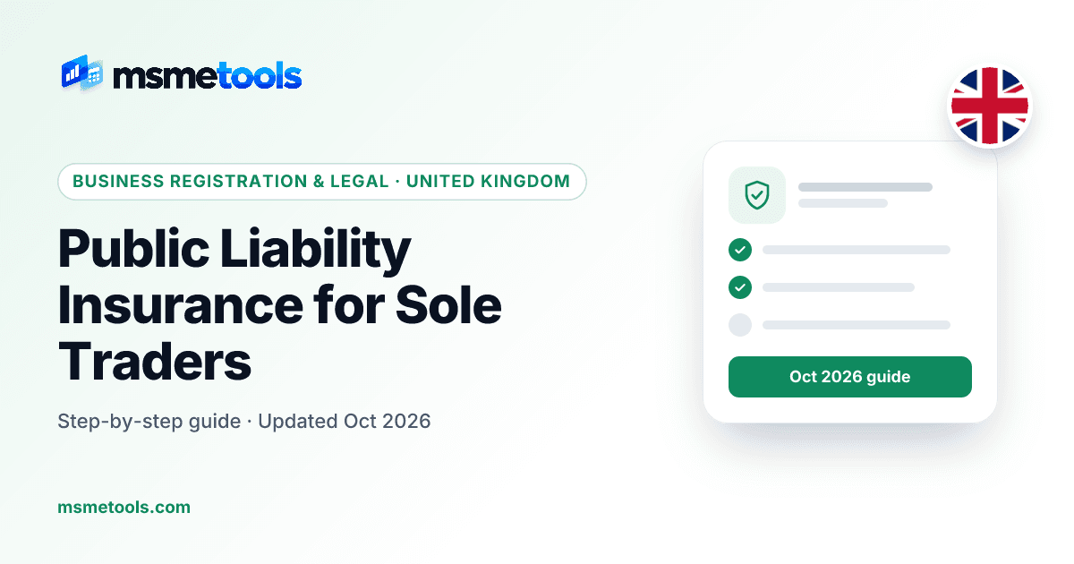 Public liability insurance for sole traders — MSMETOOLS guide cover