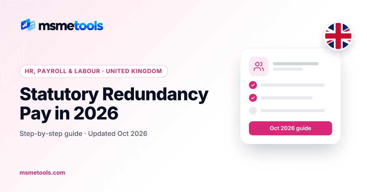 Statutory redundancy pay employer guide — MSMETOOLS guide cover