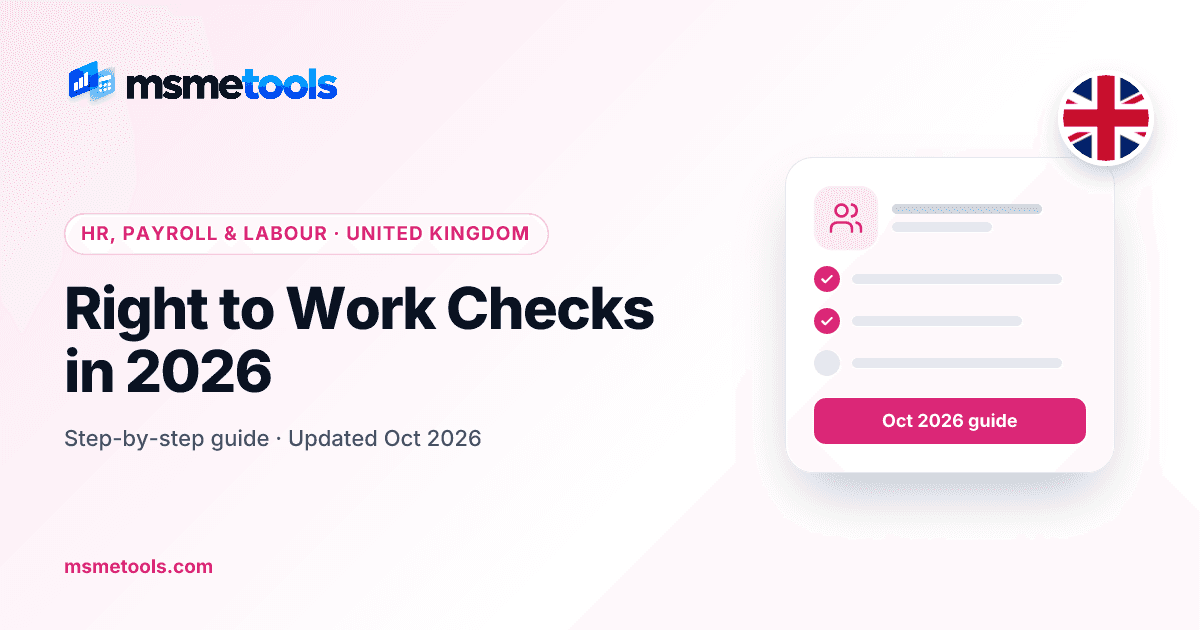Right to work checks for UK employers — MSMETOOLS guide cover