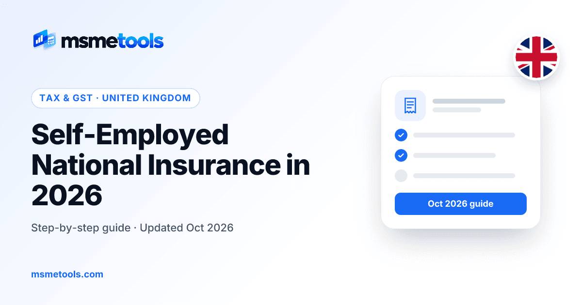 Self-employed National Insurance, Class 4 and Class 2 — MSMETOOLS guide cover