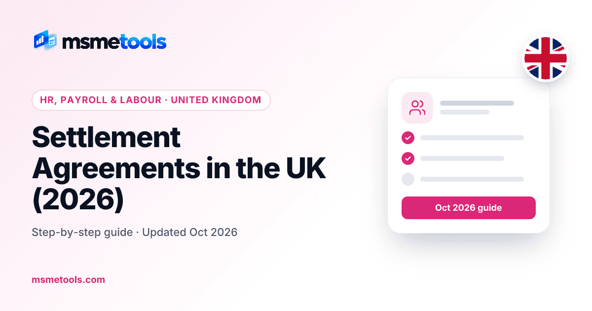 Settlement agreements in the UK — MSMETOOLS guide cover