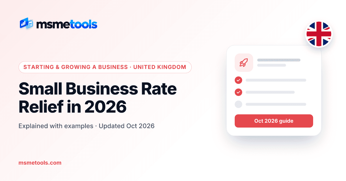 Small business rate relief and checking your business rates — MSMETOOLS guide cover