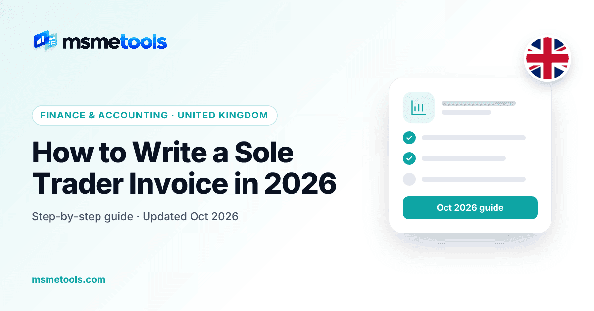 How to write a sole trader invoice — MSMETOOLS guide cover