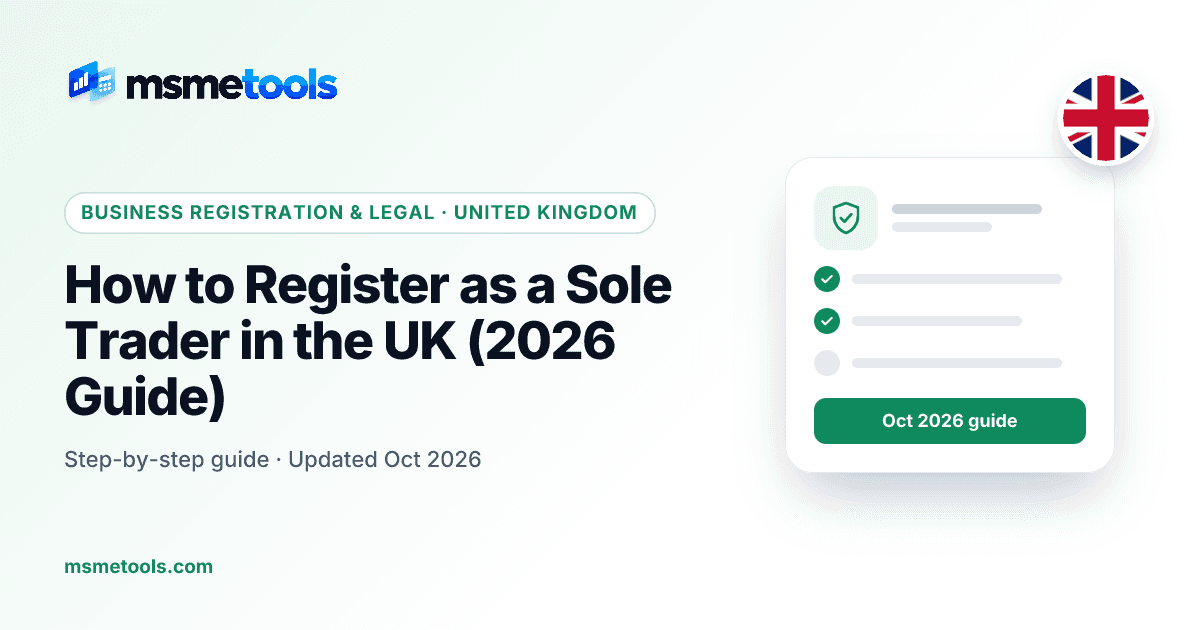 How to register as a sole trader in the UK — MSMETOOLS guide cover