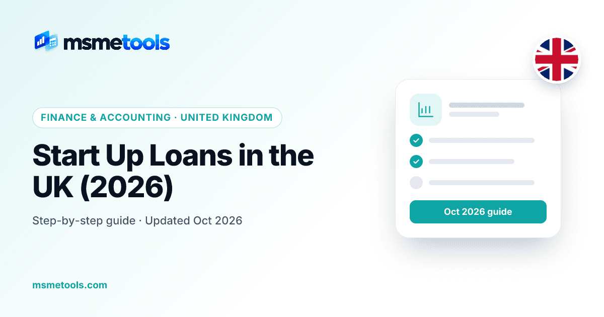 Start Up Loans in the UK — MSMETOOLS guide cover