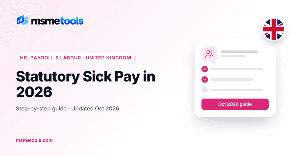 Statutory Sick Pay day-one rules — MSMETOOLS guide cover