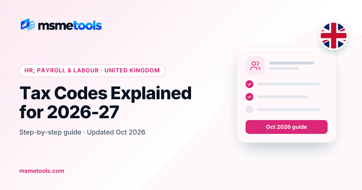 Tax codes explained — MSMETOOLS guide cover