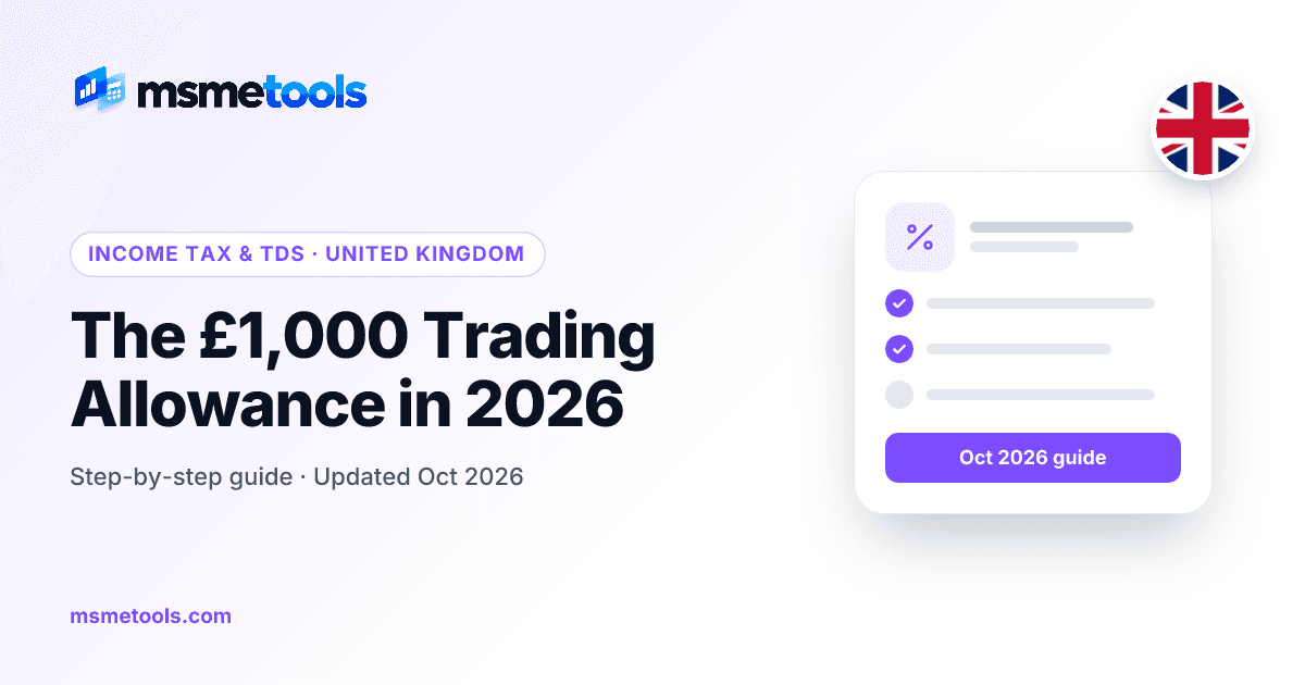 The £1,000 trading allowance — MSMETOOLS guide cover