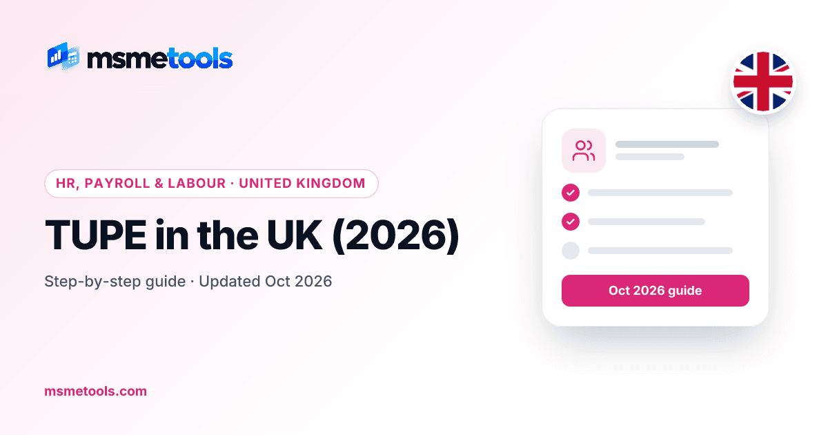 TUPE in the UK — MSMETOOLS guide cover