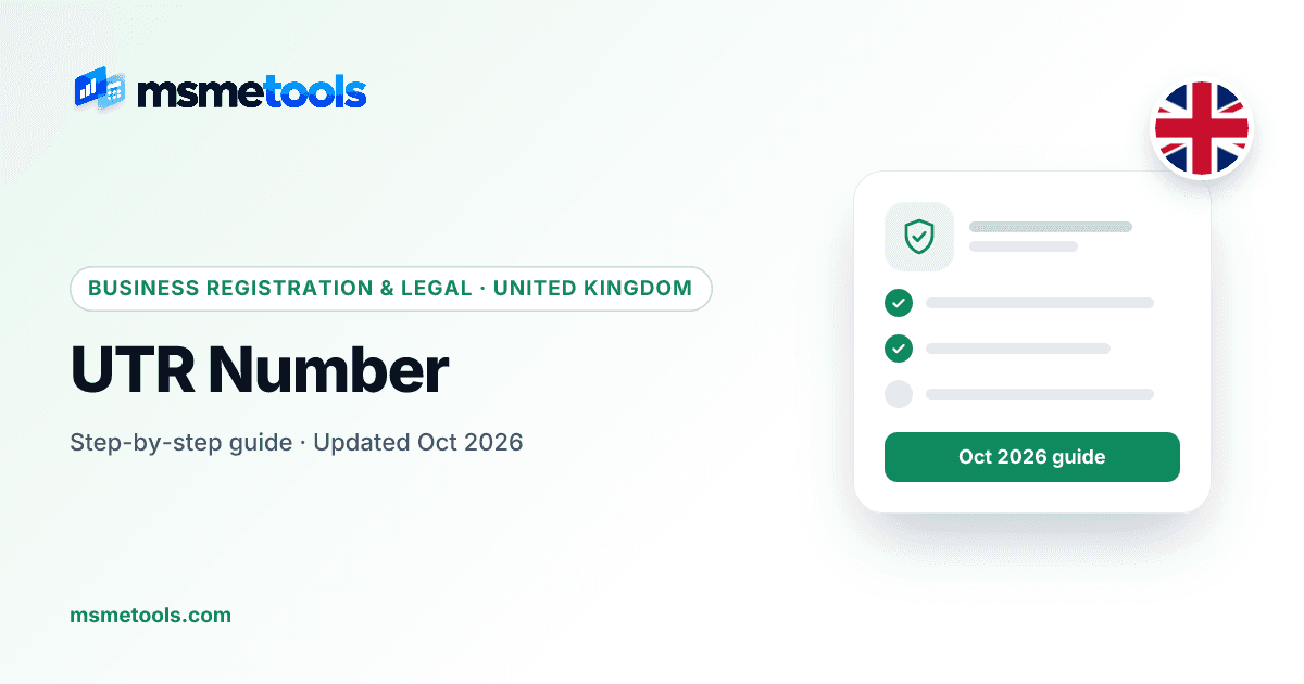 UTR number guide for the UK — MSMETOOLS cover