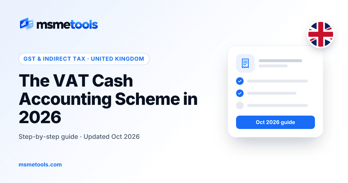 VAT Cash Accounting Scheme — MSMETOOLS guide cover