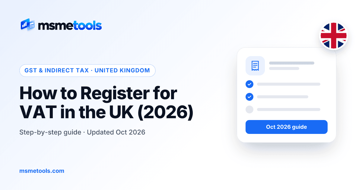How to register for VAT in the UK — MSMETOOLS guide cover