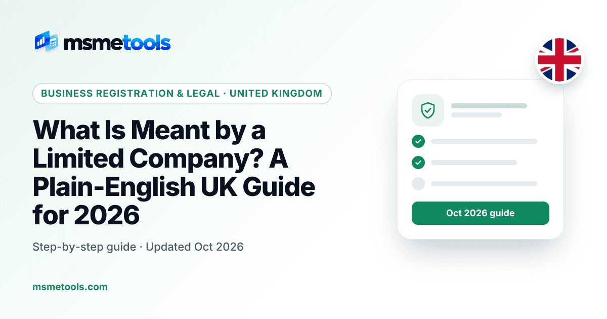 What is a limited company — MSMETOOLS guide cover