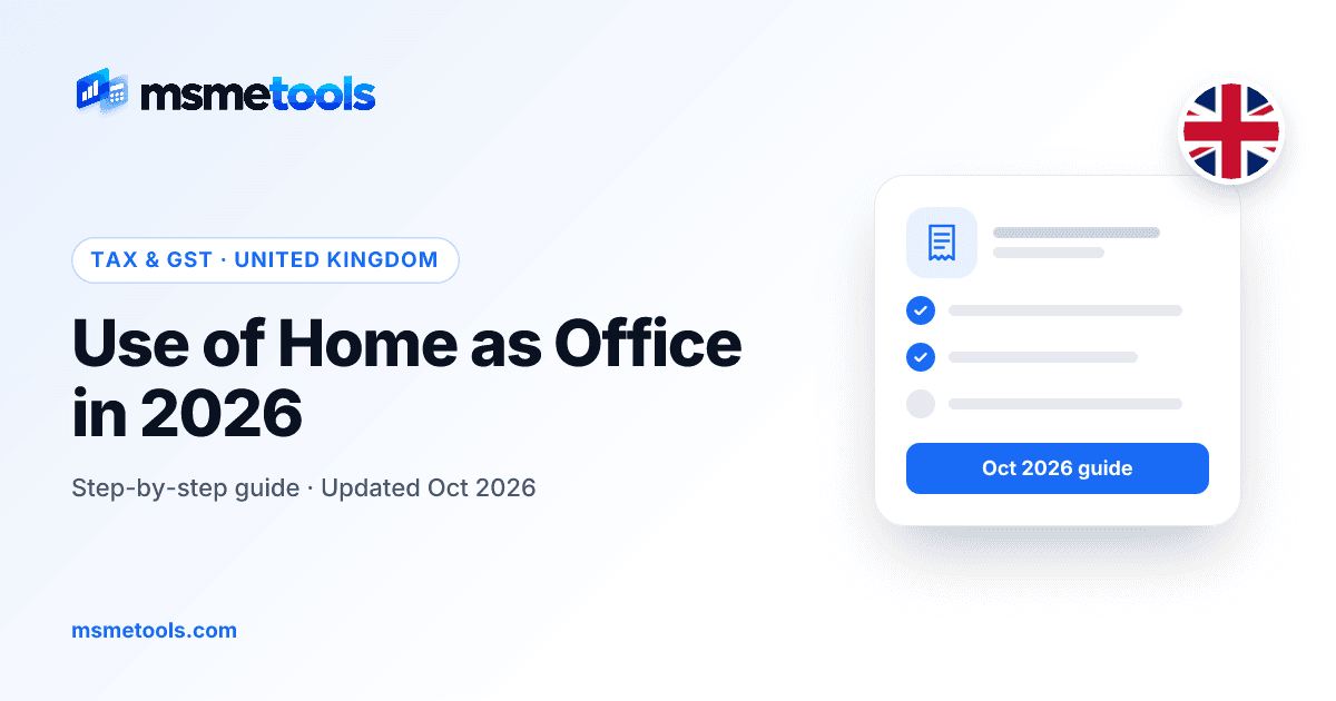 Use of home as office and working from home expenses — MSMETOOLS guide cover