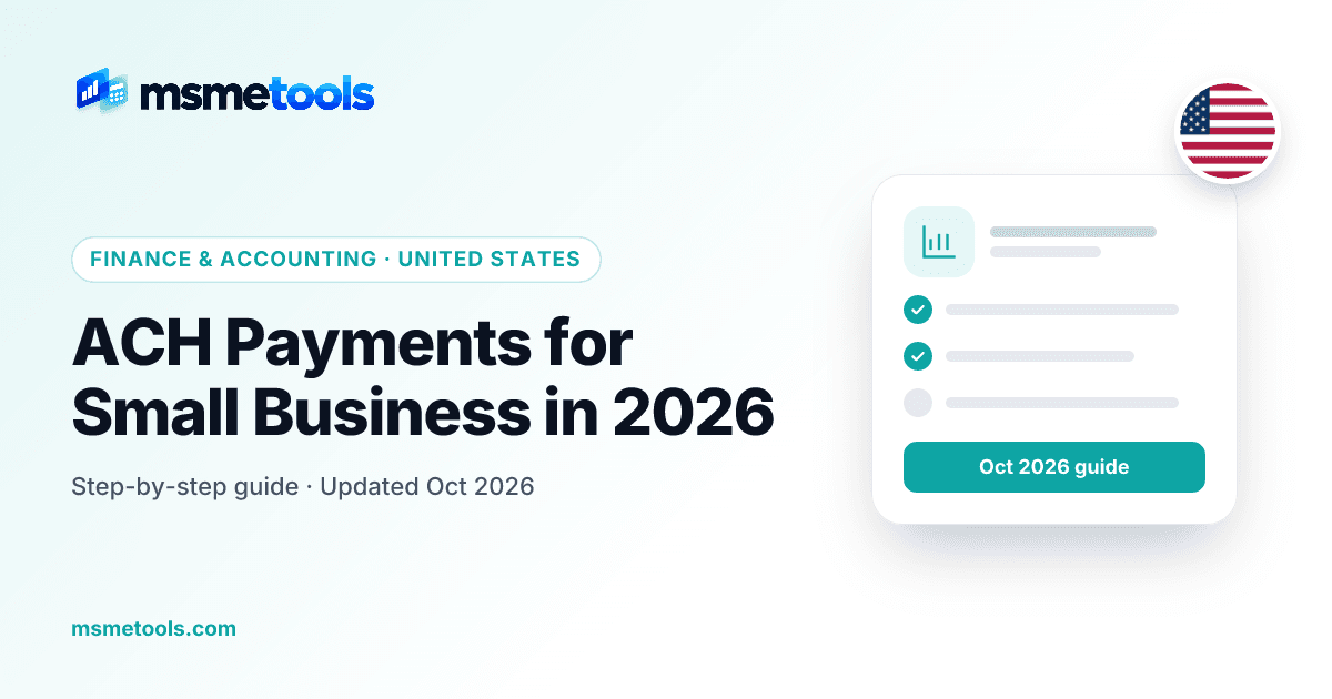 ACH payments for small business — MSMETOOLS guide cover