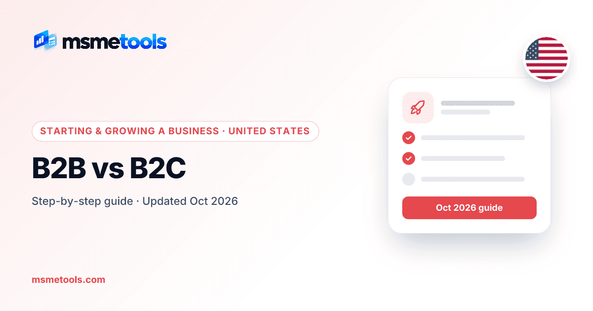 B2B vs B2C meaning — MSMETOOLS guide cover