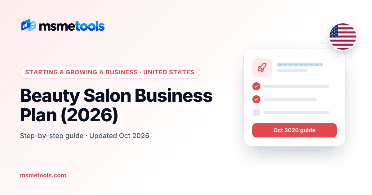 Beauty salon business plan — MSMETOOLS guide cover