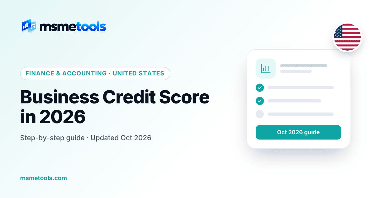 Business credit score — MSMETOOLS guide cover
