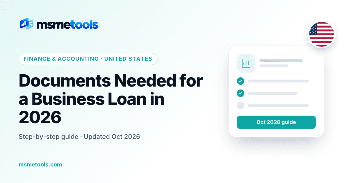 Documents needed for a business loan — MSMETOOLS guide cover