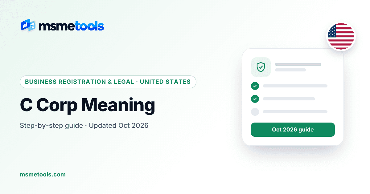 C corp meaning — MSMETOOLS guide cover