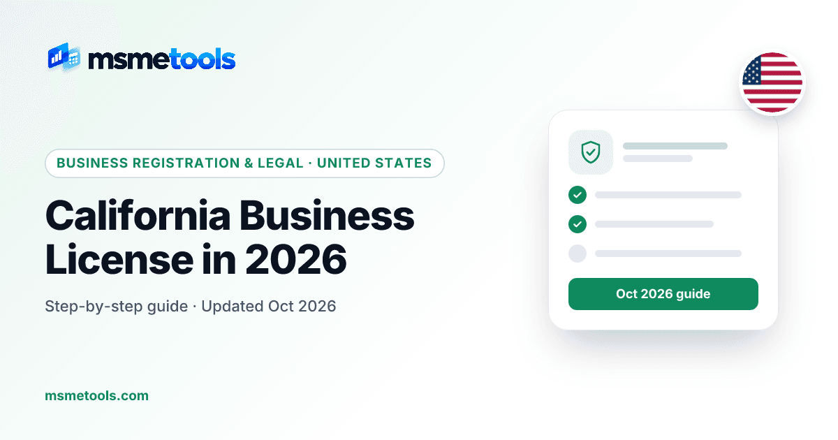 California business license — MSMETOOLS guide cover