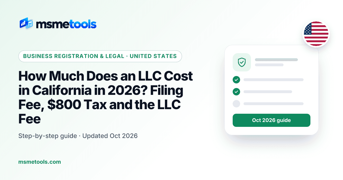 California LLC cost — MSMETOOLS guide cover