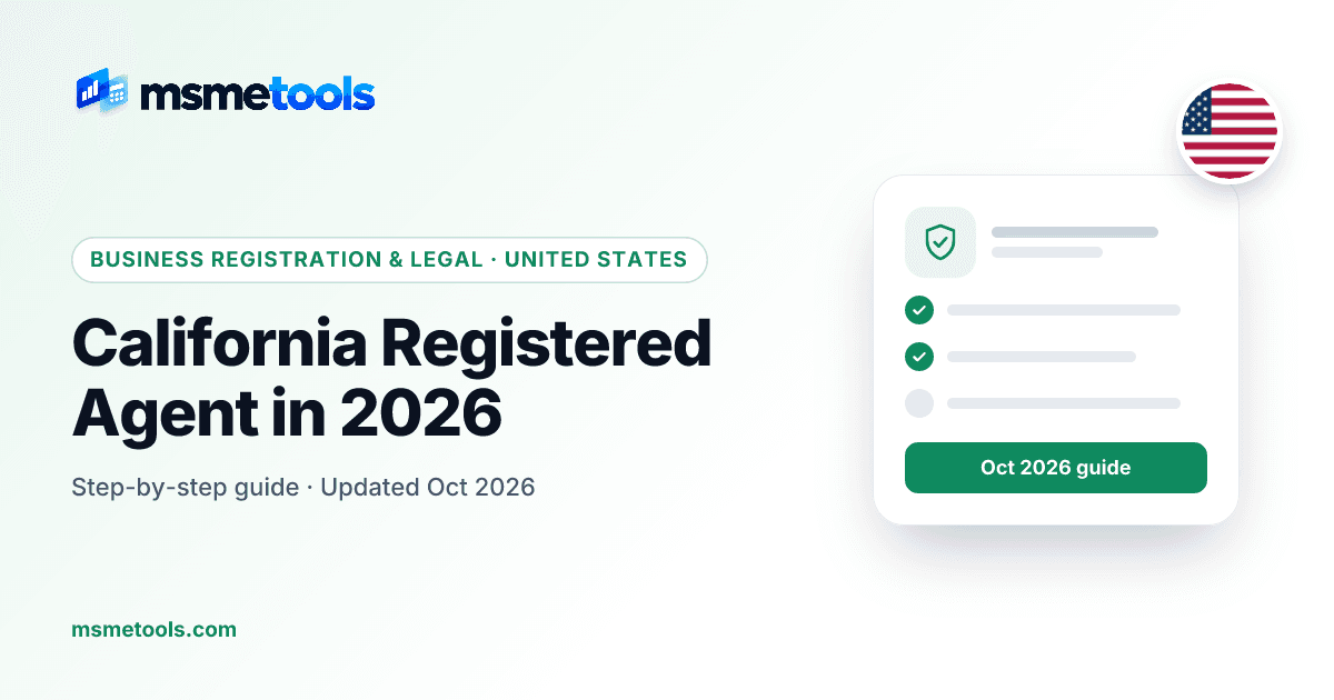 California registered agent — MSMETOOLS guide cover