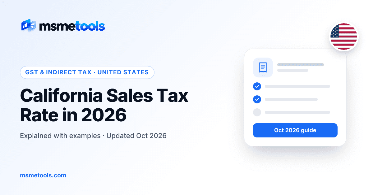 California sales tax rate — MSMETOOLS guide cover