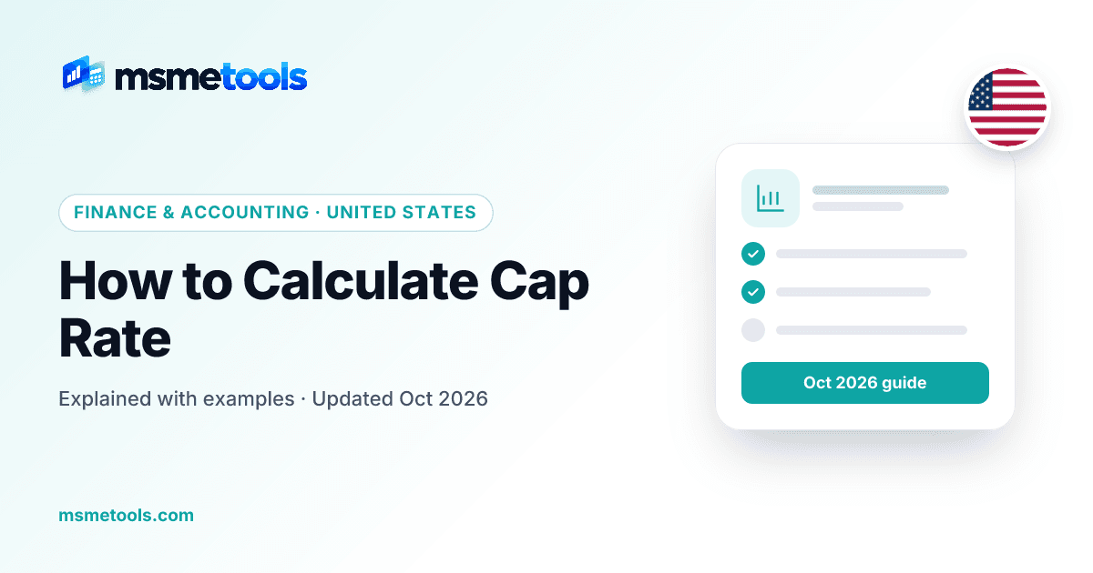 How to calculate cap rate — MSMETOOLS guide cover