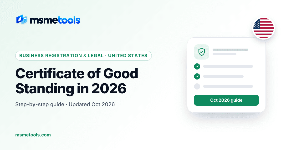 Certificate of good standing — MSMETOOLS guide cover