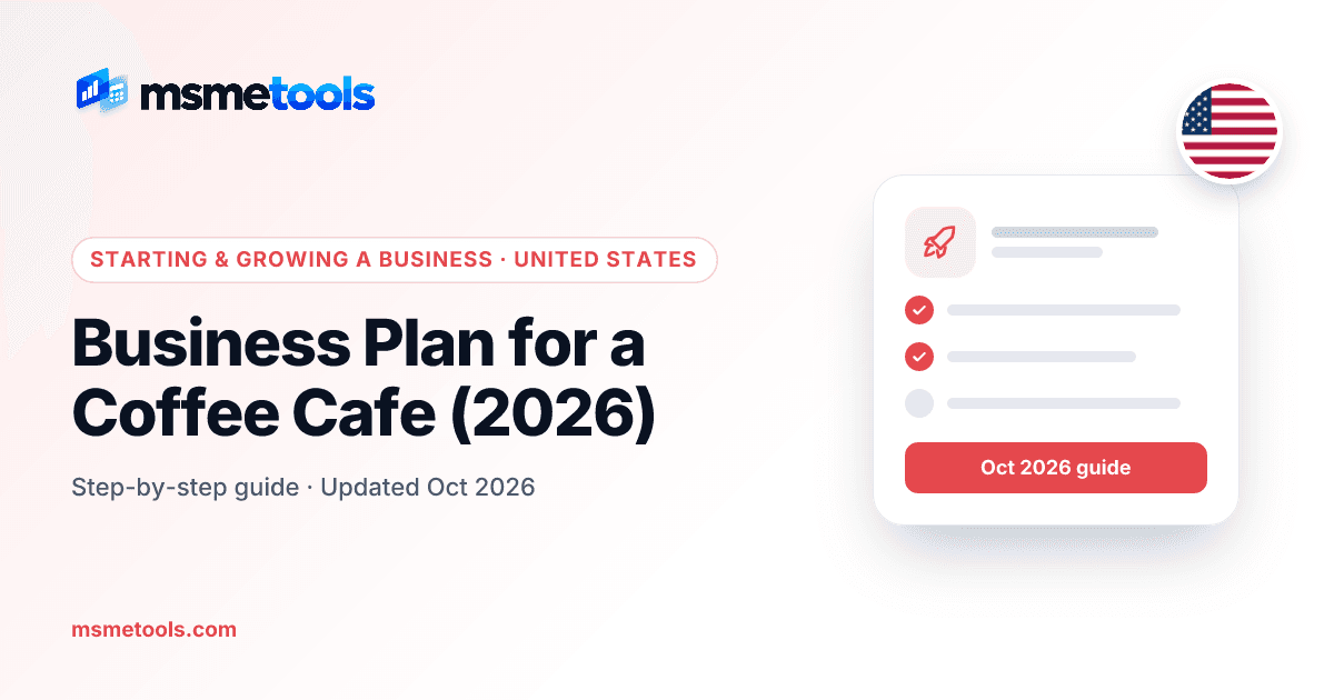 Business plan for a coffee cafe — MSMETOOLS guide cover