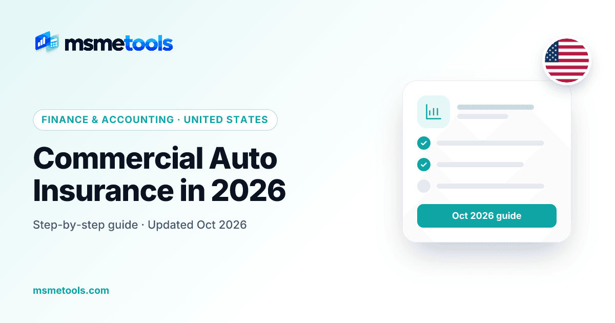 Commercial auto insurance — MSMETOOLS guide cover