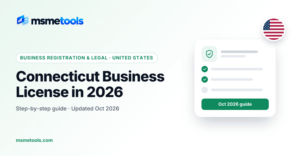 Connecticut business license — MSMETOOLS guide cover