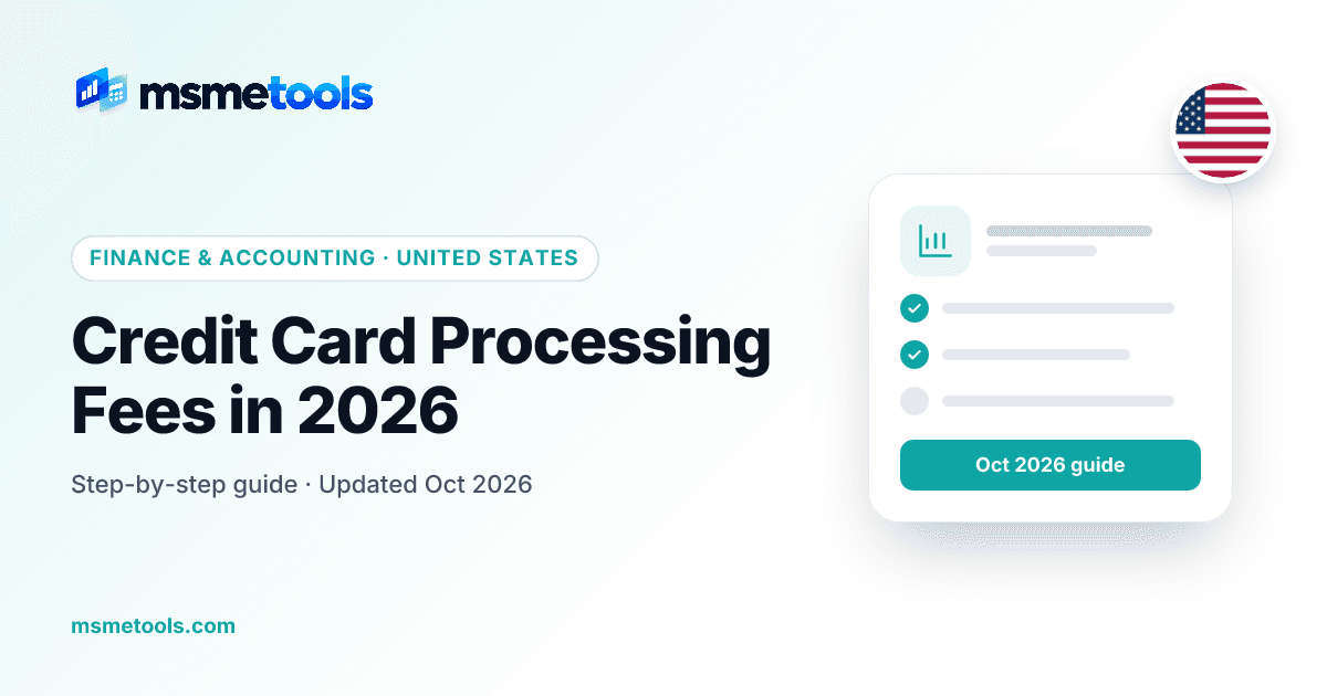 Credit card processing fees — MSMETOOLS guide cover