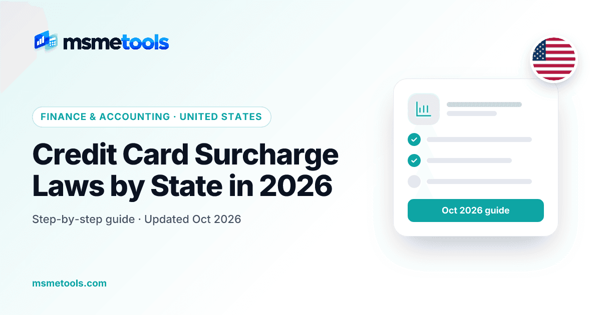 Credit card surcharge laws by state — MSMETOOLS guide cover