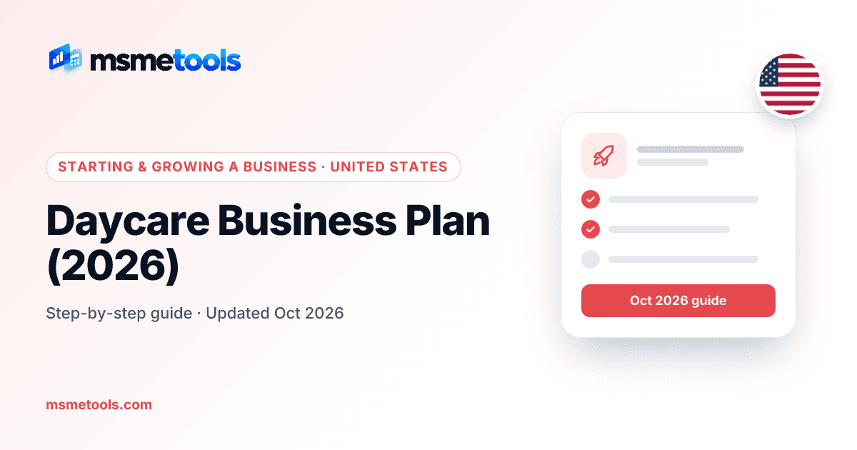 Daycare business plan — MSMETOOLS guide cover