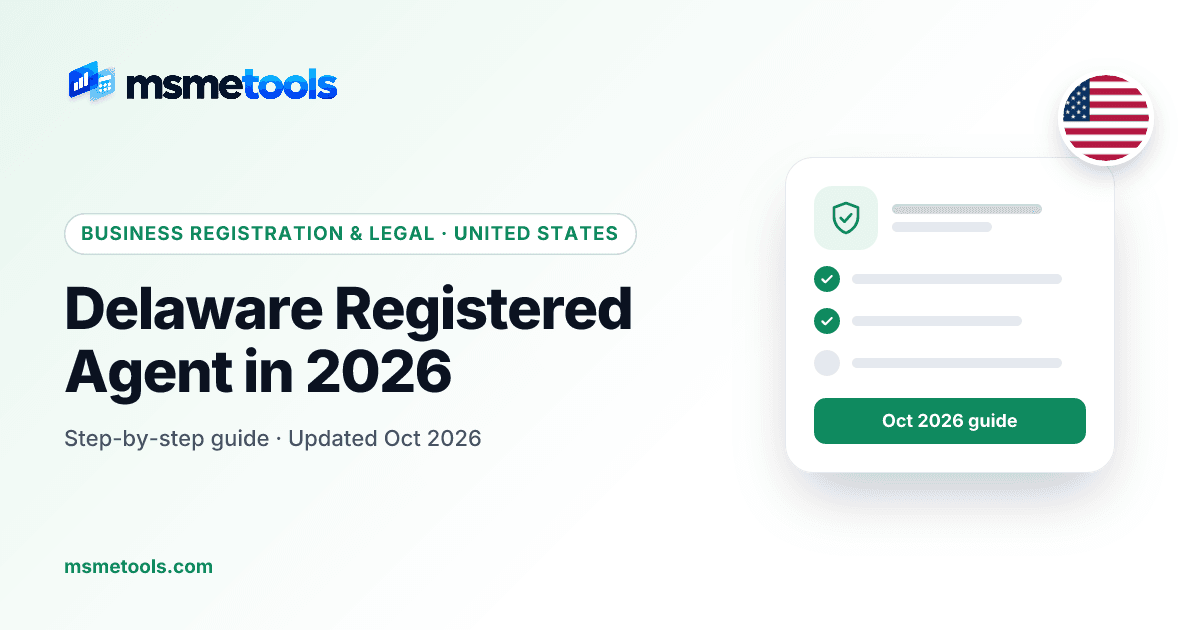Delaware registered agent — MSMETOOLS guide cover