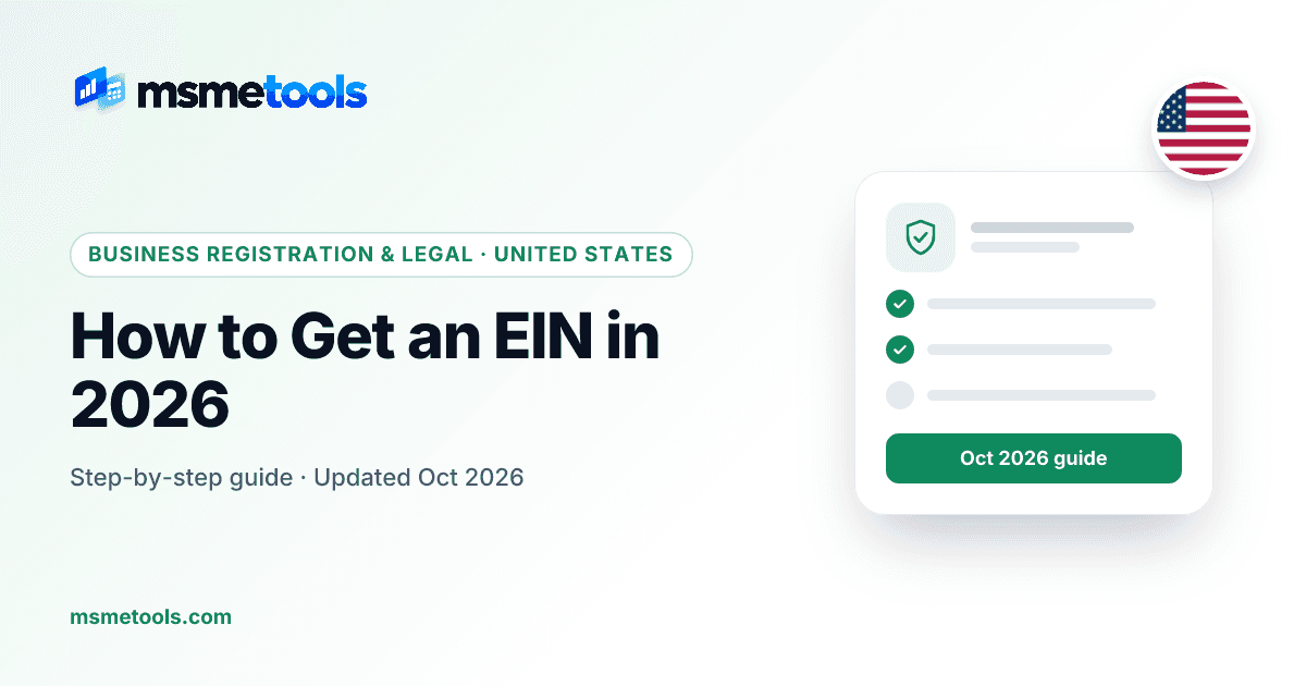 How to get an EIN — MSMETOOLS guide cover
