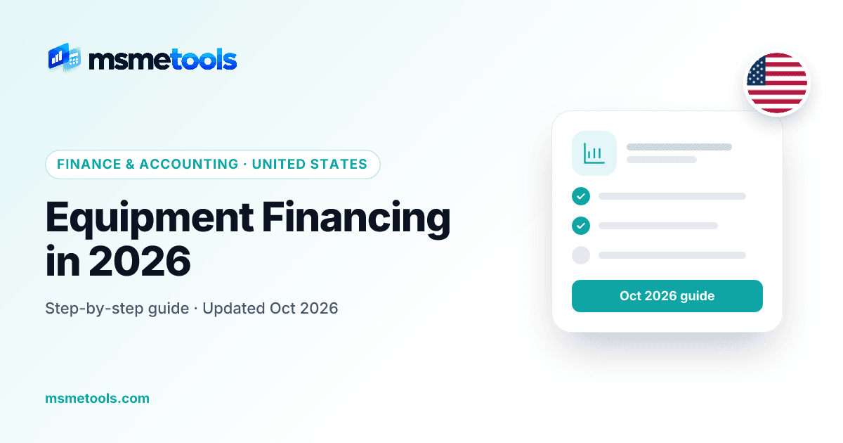 Equipment financing — MSMETOOLS guide cover