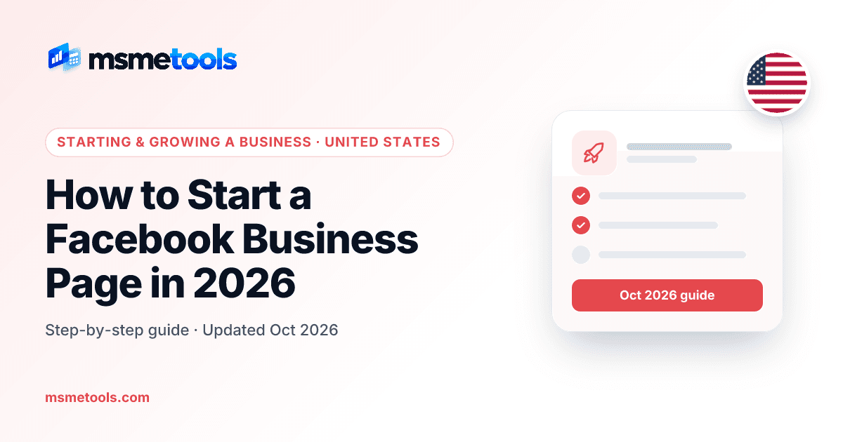 How to start a Facebook business page — MSMETOOLS guide cover