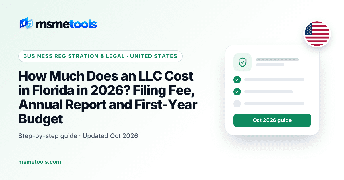 Florida LLC cost — MSMETOOLS guide cover