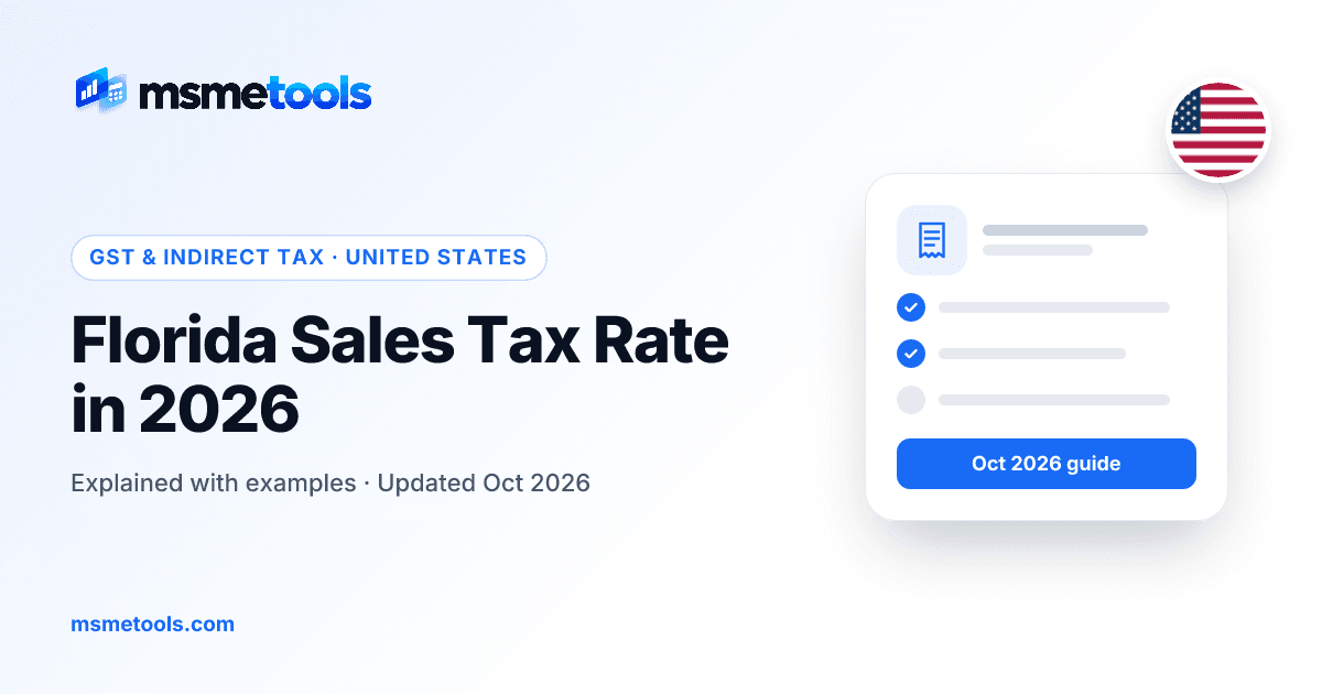 Florida sales tax rate — MSMETOOLS guide cover