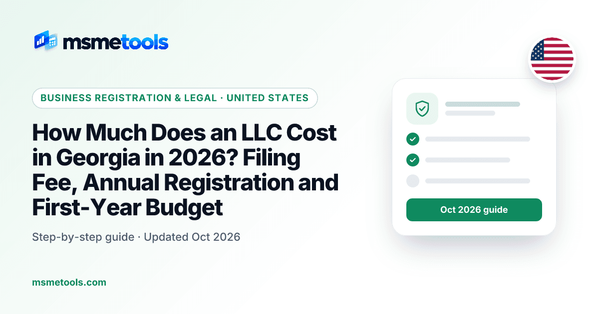 Georgia LLC cost — MSMETOOLS guide cover