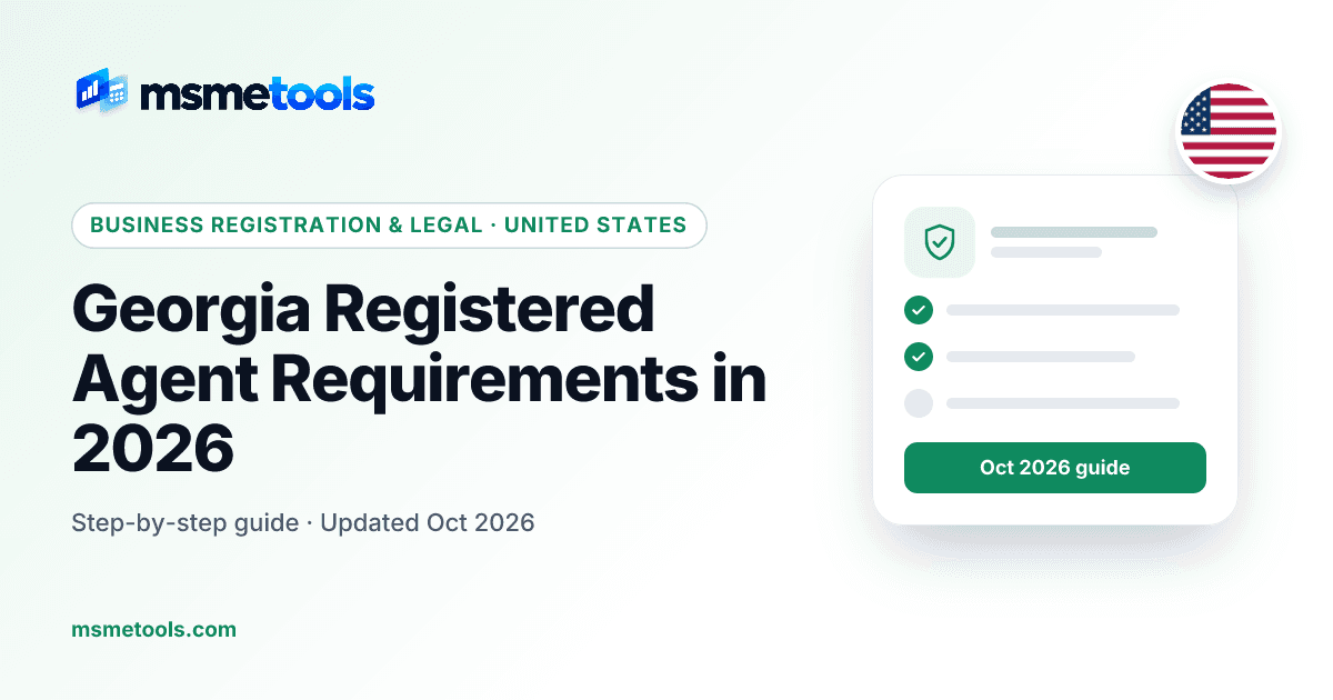 Georgia registered agent — MSMETOOLS guide cover