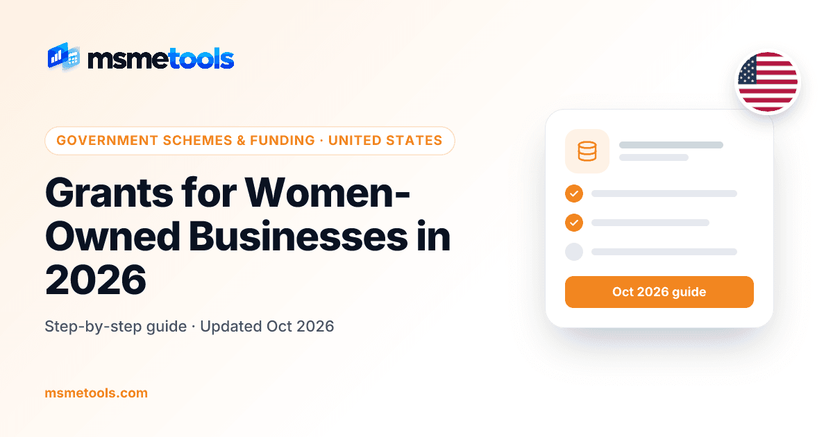 Grants for women-owned businesses — MSMETOOLS guide cover