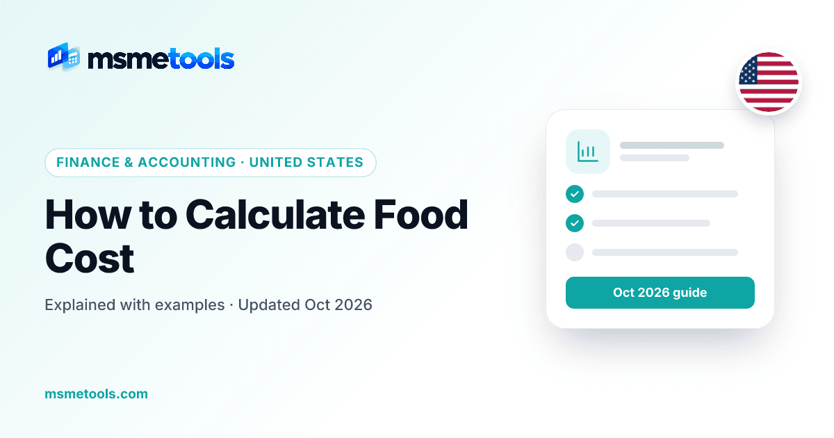 How to calculate food cost — MSMETOOLS guide cover