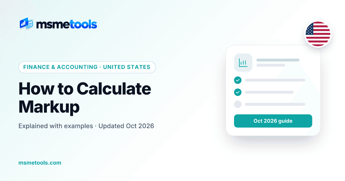 How to calculate markup — MSMETOOLS guide cover