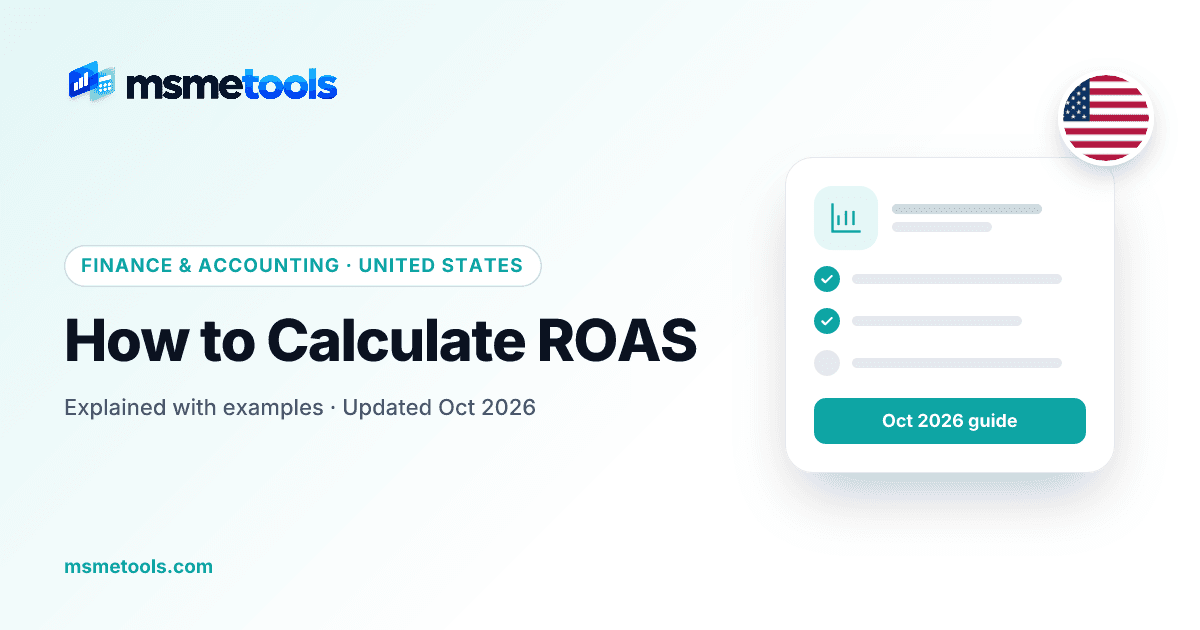 How to calculate ROAS — MSMETOOLS guide cover