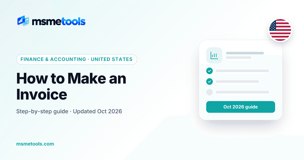 How to make an invoice — MSMETOOLS guide cover
