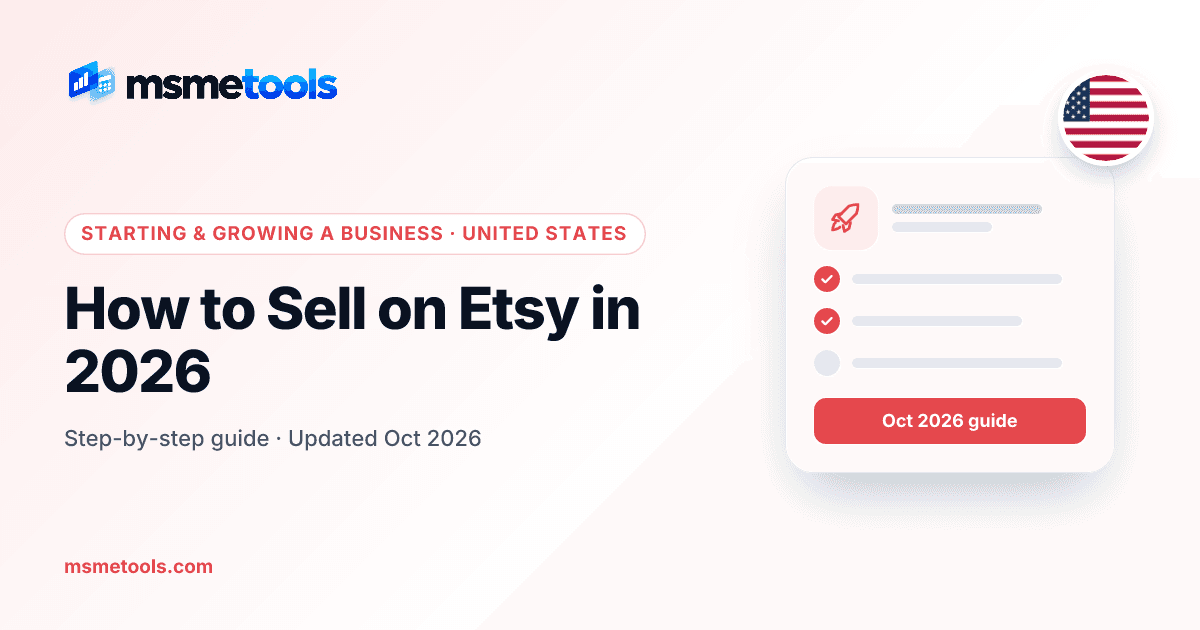 How to sell on Etsy — MSMETOOLS guide cover
